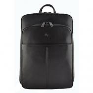 Рюкзак  хобо  8003-78 black, натуральная кожа, отделение для ноутбука, вмещает А4, внутренний карман, черный H*T1983