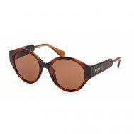 Солнцезащитные очки  MO 0058 52E, круглые, оправа: пластик, для женщин, черный Max&Co