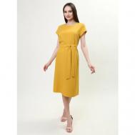 Платье-футляр , полуприлегающее, размер 46, горчичный, желтый Тамбовчанка