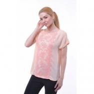 Блуза  , повседневный стиль, размер 46, розовый Тамбовчанка