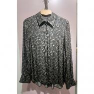 Блуза  , повседневный стиль, длинный рукав, размер 38, коричневый Luisa Cerano