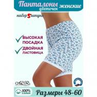 Комплект трусов  панталоны , завышенная посадка, с ластовицей, размер 58, мультиколор, 5 шт. AL&IR Textile Ivanovo