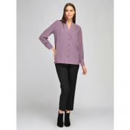 Блуза  , классический стиль, прямой силуэт, длинный рукав, однотонная, размер 56, розовый VISERDI