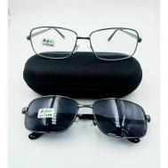 Солнцезащитные очки , авиаторы, оправа: пластик, ударопрочные, с защитой от УФ, устойчивые к появлению царапин, фотохромные, серый Farfalla Rosso