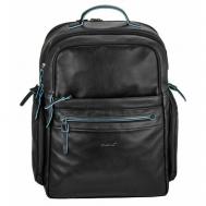 Рюкзак  мессенджер  Leather Рюкзак городской с USB роземом 3257, фактура гладкая, черный Buono