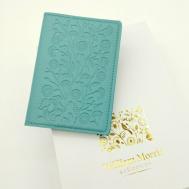 Обложка для паспорта , натуральная кожа, голубой William Morris