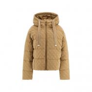 куртка  , демисезон/зима, капюшон, размер 42/XS, бежевый Guess