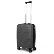Умный чемодан  Shift CBB-1765, полипропилен, увеличение объема, водонепроницаемый, ребра жесткости, 55 л, размер S, серый Impreza