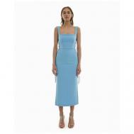 Платье-футляр , повседневное, прилегающее, миди, размер S, синий, голубой Sorelle