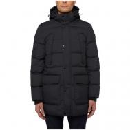 Куртка , демисезон/зима, подкладка, капюшон, карманы, размер 54, черный, белый Geox