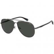 Солнцезащитные очки , авиаторы, оправа: металл, с защитой от УФ, поляризационные, черный Polaroid