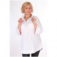 Блуза  , свободный силуэт, укороченный рукав, размер 48, белый DIANUR