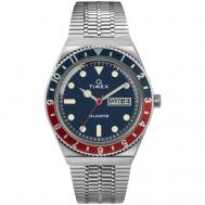 Наручные часы  мужские Q  Reissue  TW2T80700 кварцевые, водонепроницаемые, поворотный безель, серебряный, синий Timex