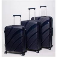 Комплект чемоданов , 3 шт., 120 л, размер S/M/L, синий Impreza