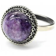 Кольцо , бижутерный сплав, чароит, размер 17.5, фиолетовый Радуга Камня