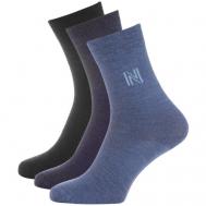 Носки  унисекс , 3 пары, 3 уп., классические, размер 43-46, синий Norfolk Socks