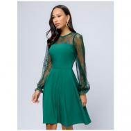 Платье , вечернее, до колена, размер 54-56, зеленый 1001dress