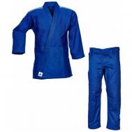 Кимоно  для дзюдо  без пояса, размер 160, синий Adidas