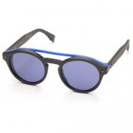 Солнцезащитные очки , круглые, с защитой от УФ, устойчивые к появлению царапин, синий Fendi