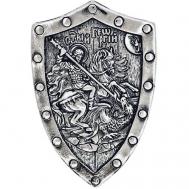 Нательная иконка Георгий Победоносец из серебра Serebromag Малахит
