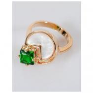 Кольцо помолвочное , фианит, перламутр, размер 17, белый Lotus Jewelry