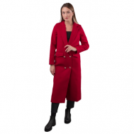 Пальто-кокон   демисезонное, силуэт прямой, удлиненное, размер 46/173, красный Оптуха