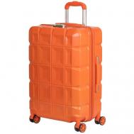 Чемодан , ABS-пластик, рифленая поверхность, опорные ножки на боковой стенке, 90 л, размер L, оранжевый SUPRA LUGGAGE