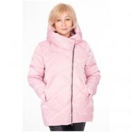 куртка   демисезонная, средней длины, силуэт свободный, водонепроницаемая, размер 52, розовый MODTEX