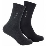 Мужские носки , 12 пар, классические, размер 41-47, черный, серый Весёлый носочник