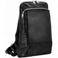 Рюкзак  планшет  Wero рюкзак городской 3245, натуральная кожа, отделение для ноутбука, вмещает А4, внутренний карман, черный Bristan