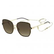 Солнцезащитные очки , бабочка, оправа: металл, с защитой от УФ, для женщин, желтый BOSS