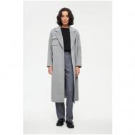 Пальто-реглан   демисезонное, шерсть, силуэт прямой, средней длины, размер 40, серый Shi-shi
