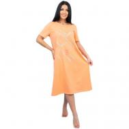 Сорочка , короткий рукав, размер 56, оранжевый Трикотажные сезоны