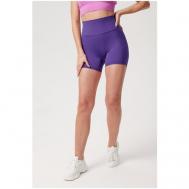 Шорты  для фитнеса , плоские швы, без карманов, быстросохнущие, размер L, фиолетовый Gympanthers