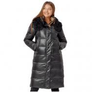 Куртка   зимняя, удлиненная, силуэт свободный, подкладка, ветрозащитная, манжеты, размер 42, черный MTFORCE