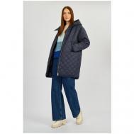 Куртка  , демисезон/зима, удлиненная, силуэт свободный, капюшон, карманы, утепленная, вентиляция, водонепроницаемая, ветрозащитная, стеганая, размер 48, синий Baon