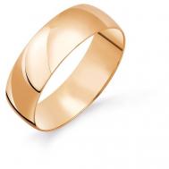 Кольцо обручальное Май, красное золото, 585 проба, родирование, размер 21.5 ЮТД МАЙ