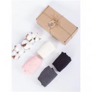 Носки , 4 пары, размер 35-41, серый, бежевый, розовый, черный Xinjiang Meifan Huaer Knitting