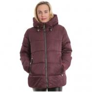 куртка   зимняя, средней длины, силуэт свободный, для беременных, ветрозащитная, размер 50, бордовый MODTEX