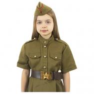 Карнавальный костюм  военного: платье с коротким рукавом, пилотка, ремень, размер 42, рост 158-164 см. Страна Карнавалия