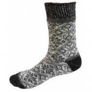 Мужские носки , 1 пара, классические, на Новый год, размер 27, черный, серый Стильная шерсть