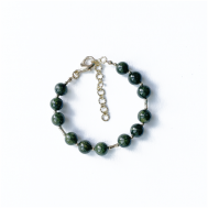 Браслет-цепочка, яшма, размер 21 см., золотой, зеленый Rhona jewelry store