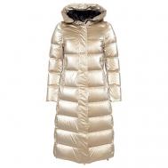Куртка  , демисезон/зима, средней длины, утепленная, карманы, капюшон, размер 46, бежевый Duno