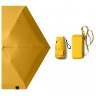 Мини-зонт , механика, 5 сложений, купол 88 см., 6 спиц, чехол в комплекте, для женщин, горчичный RainLab