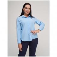 Рубашка  , классический стиль, оверсайз, длинный рукав, размер 54, белый, голубой Disorelle