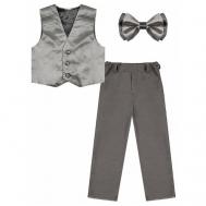 Школьная форма , жилет и брюки, размер 26/98, серебряный, серый Радуга Дети