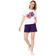 Комплект , шорты, футболка, короткий рукав, карманы, размер 50, фиолетовый Lika Dress