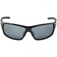 Солнцезащитные очки , прямоугольные, оправа: пластик, спортивные, зеркальные, с защитой от УФ, черный Alpina