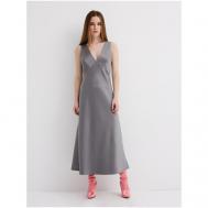 Платье-комбинация , атлас, полуприлегающее, миди, размер L, серый Yulia'Sway