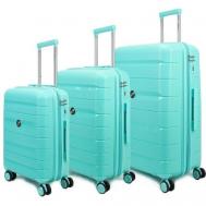 Умный чемодан , 3 шт., 120 л, размер L, голубой, зеленый Impreza